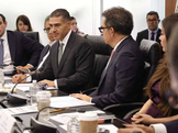 Omar García Harfuch comparece ante la junta de Coordinación Política del Senado