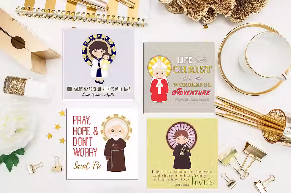 Thumbnail: 3" x 3" Saint Stickers - Set of 12 (Set 1)