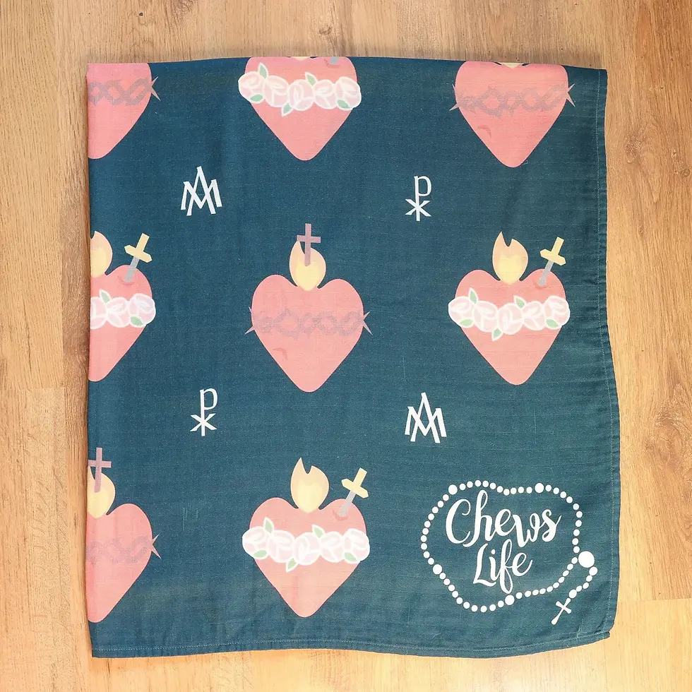 Thumbnail: Immaculate and Sacred Heart Swaddle Blanket