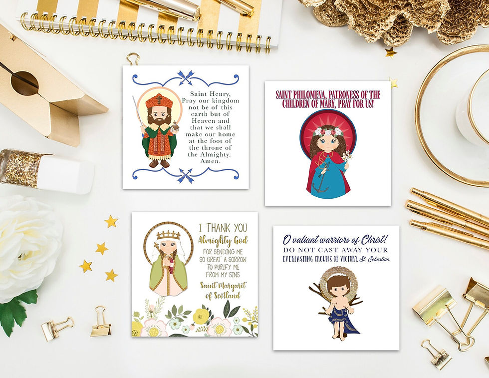 Thumbnail: 3" x 3" Saint Stickers - Set of 12 (Set 3)