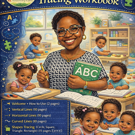 [Curriculum Workbook For Sale] PreK Tracing Workbook (Lines, Shapes, Letters, Numbers)
