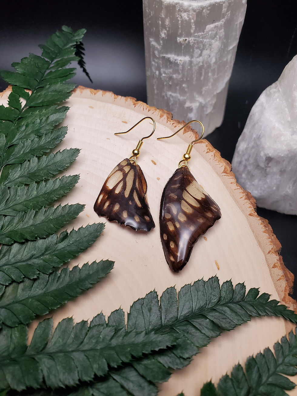 Thumbnail: Commonblue Butterfly Wing Earrings