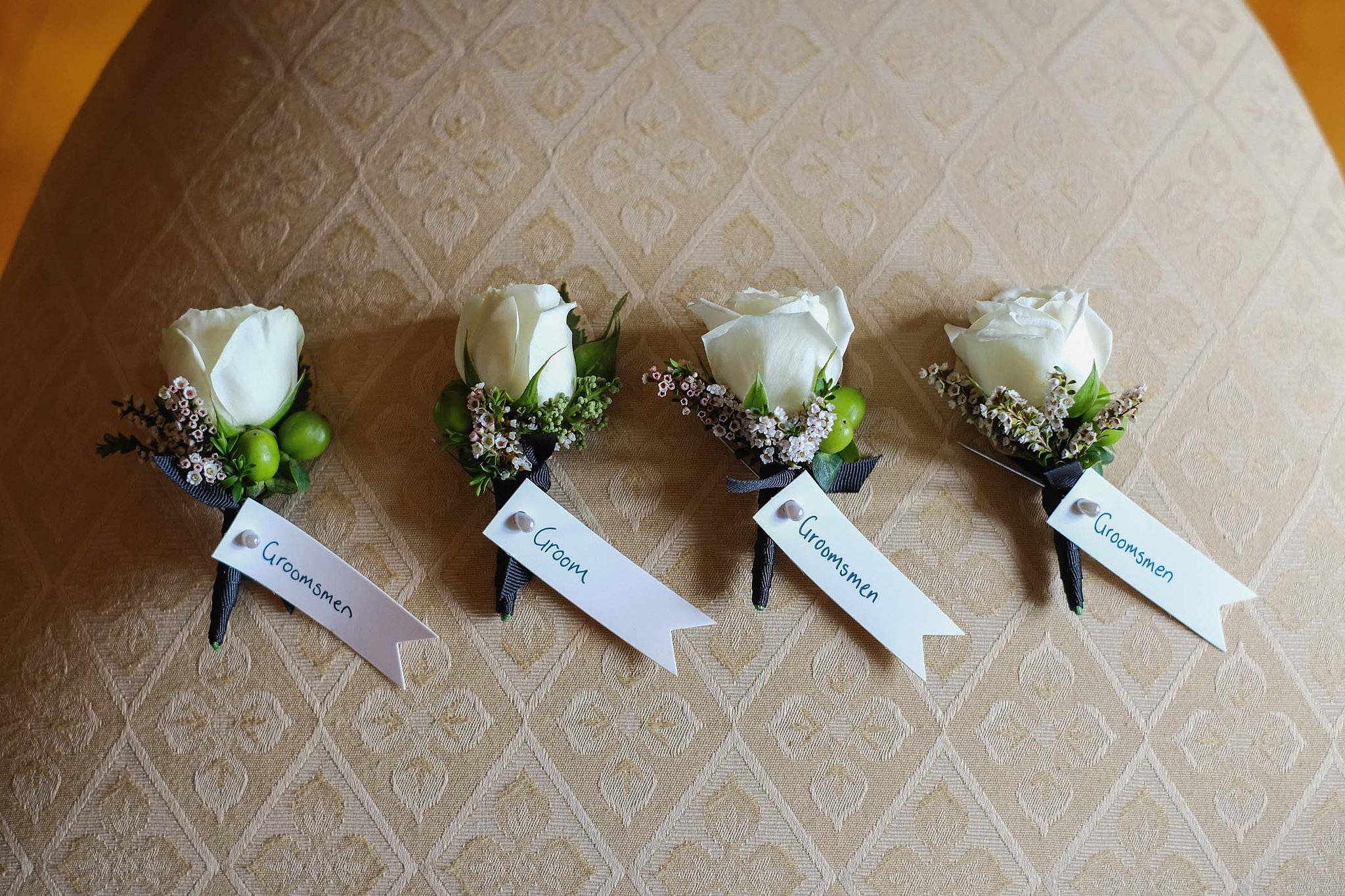 White & green wedding flowers