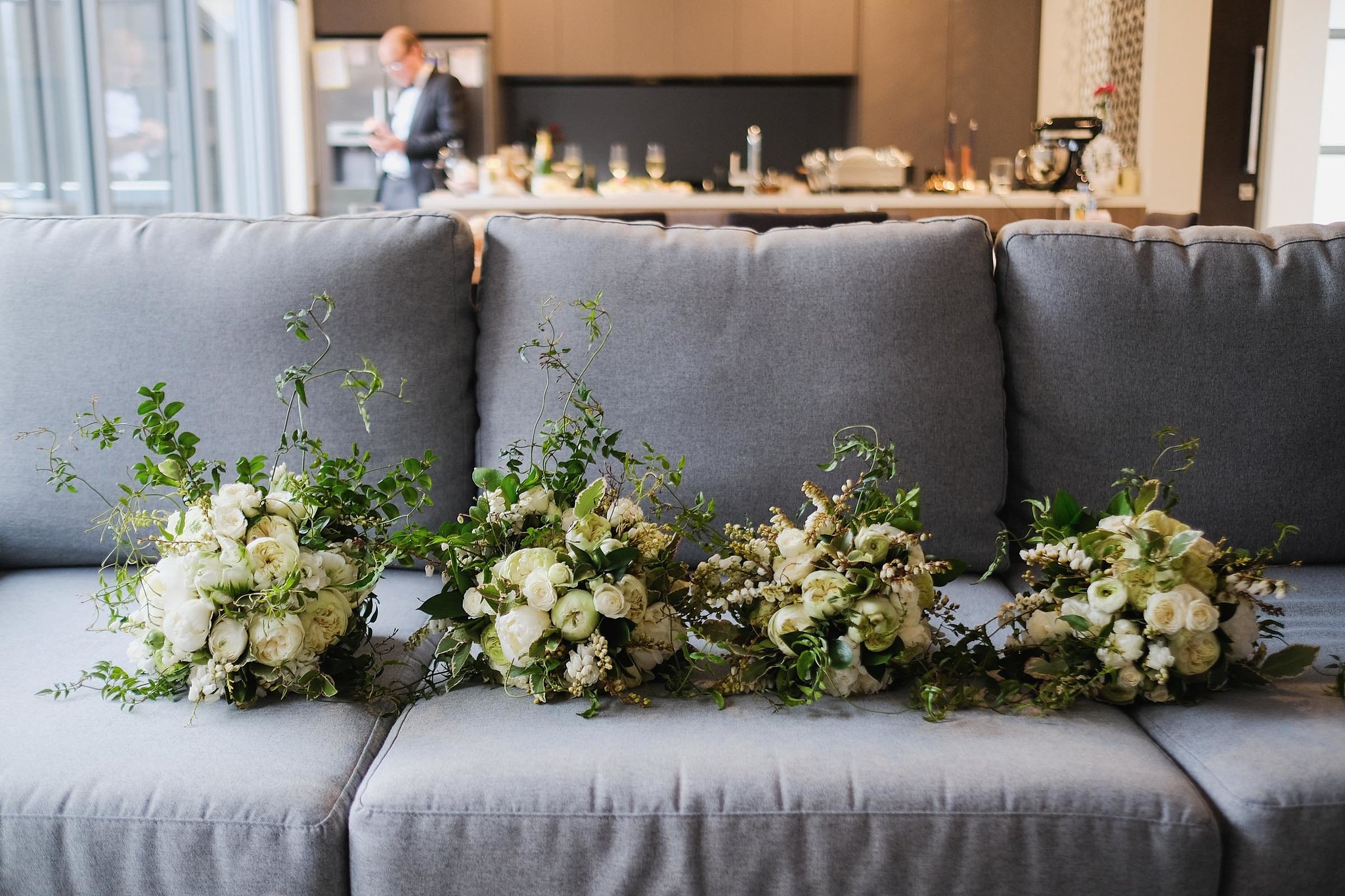 White & green wedding flowers