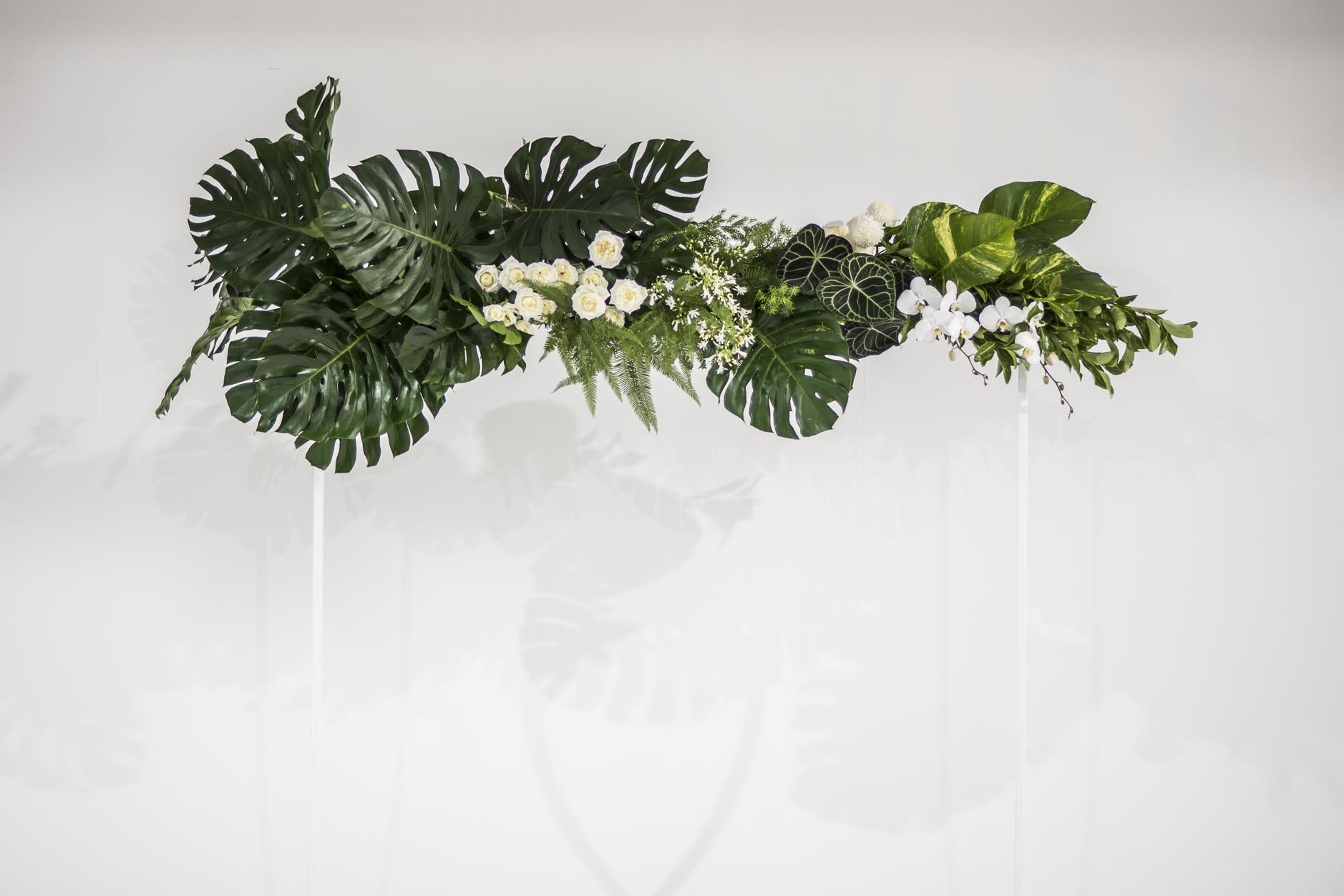Ceremony arch - tropical & white pop