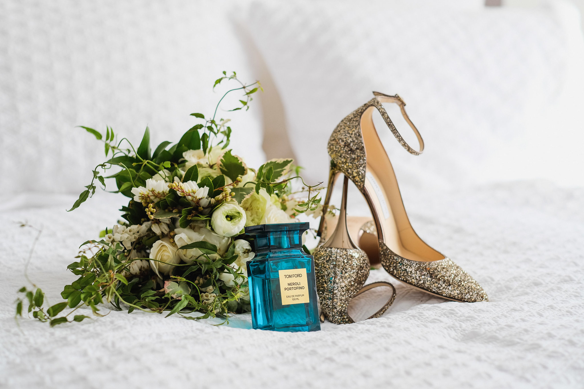 White & green wedding flowers