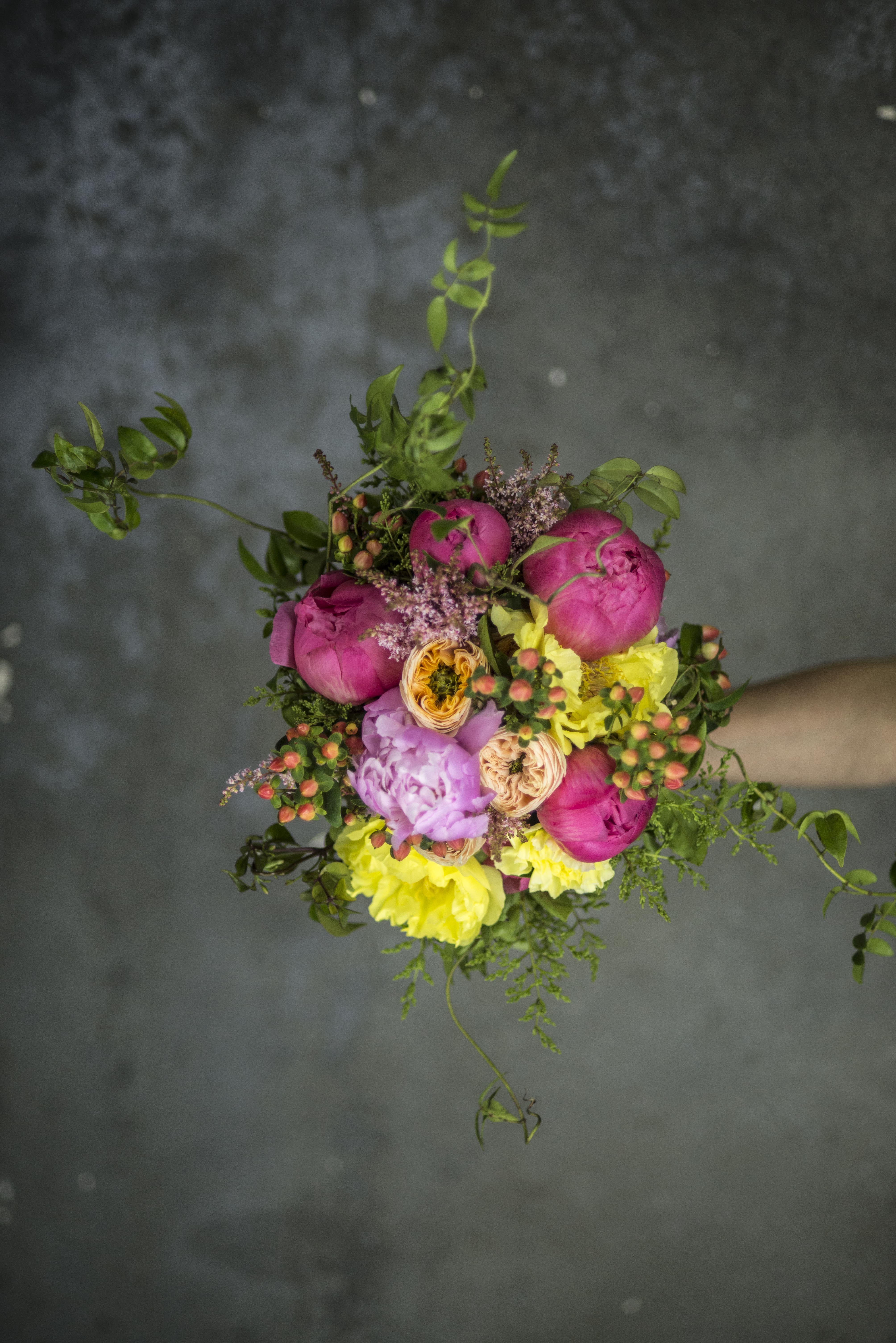 Colourful brides bouquet