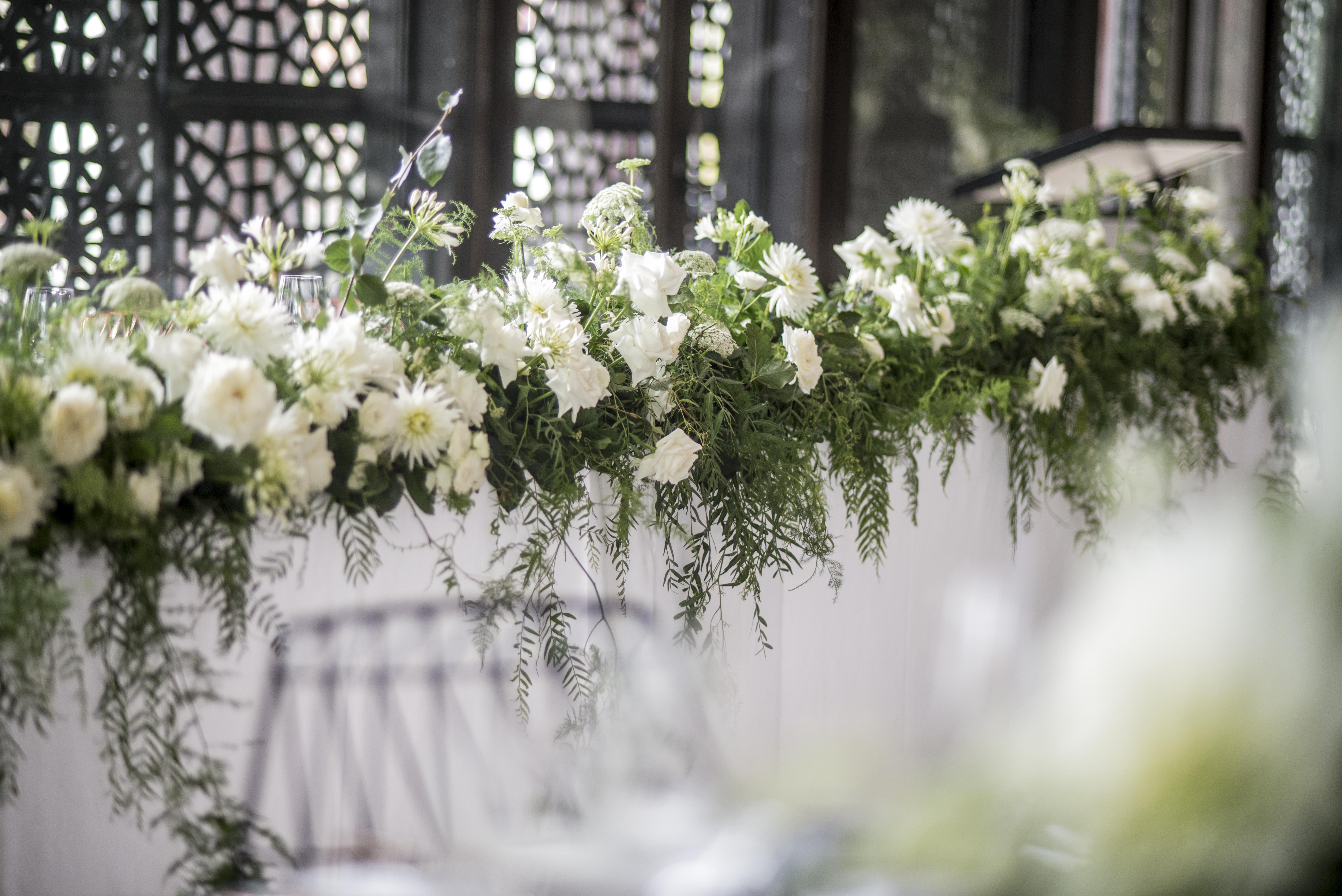 Lush Summer bridal table garland
