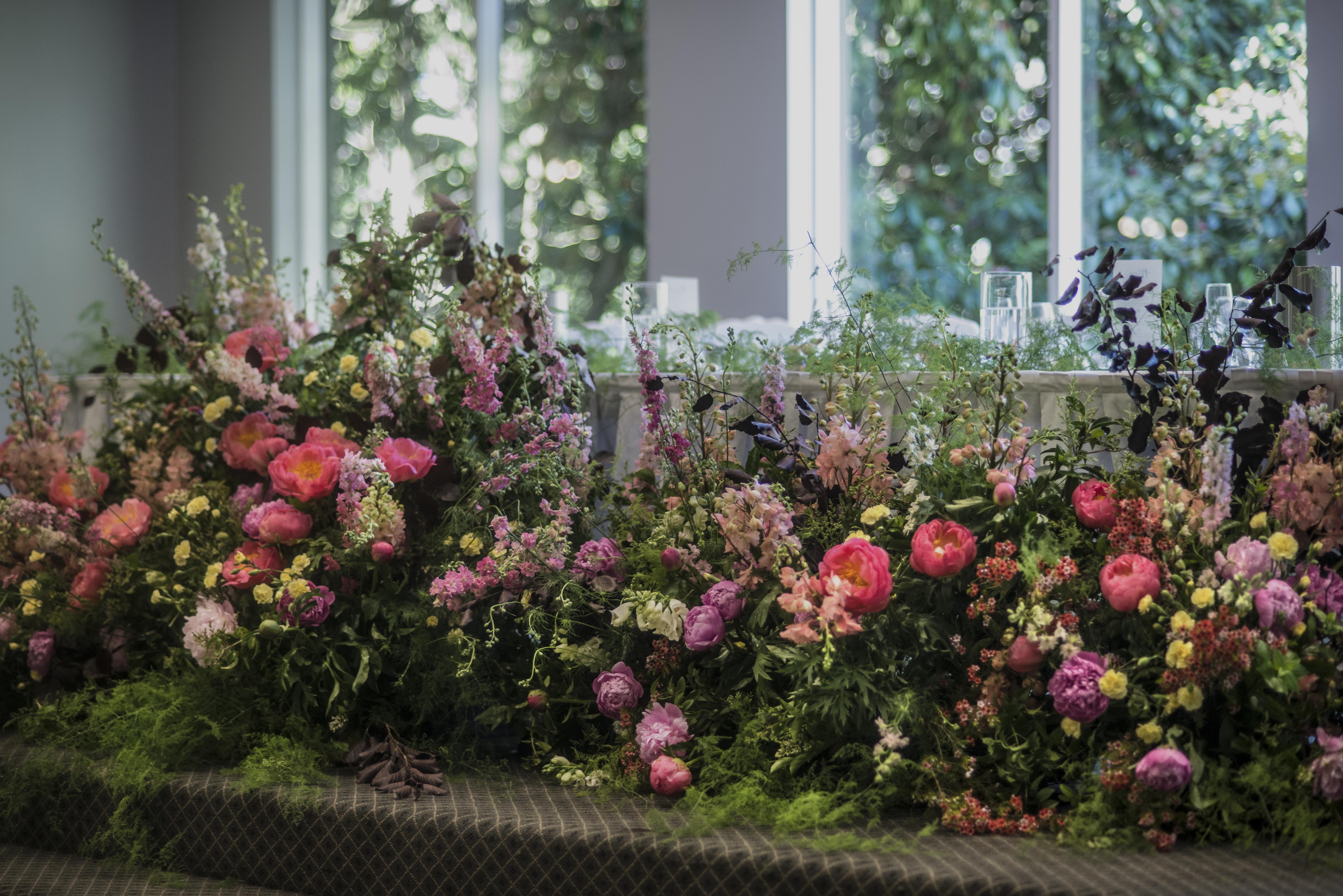 Bridal table garden instillation