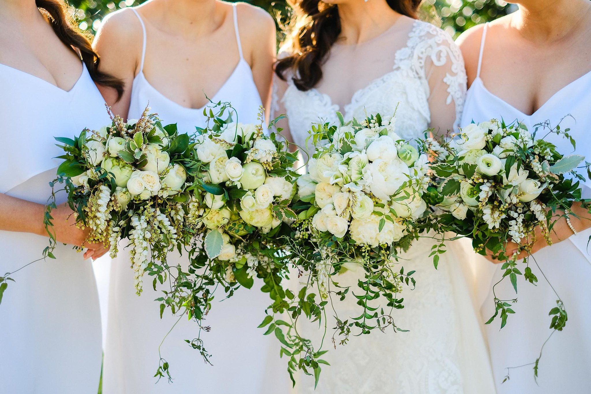 White & green wedding flowers