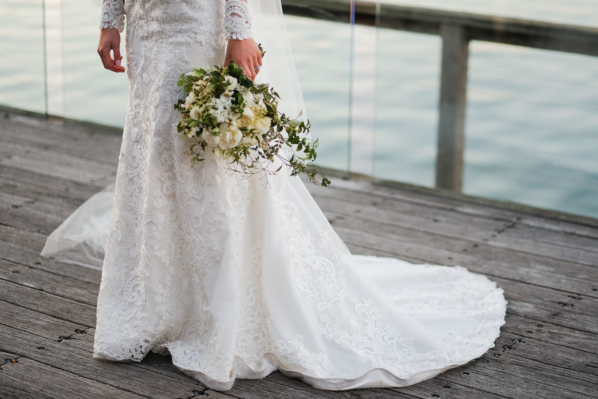 White & green wedding flowers