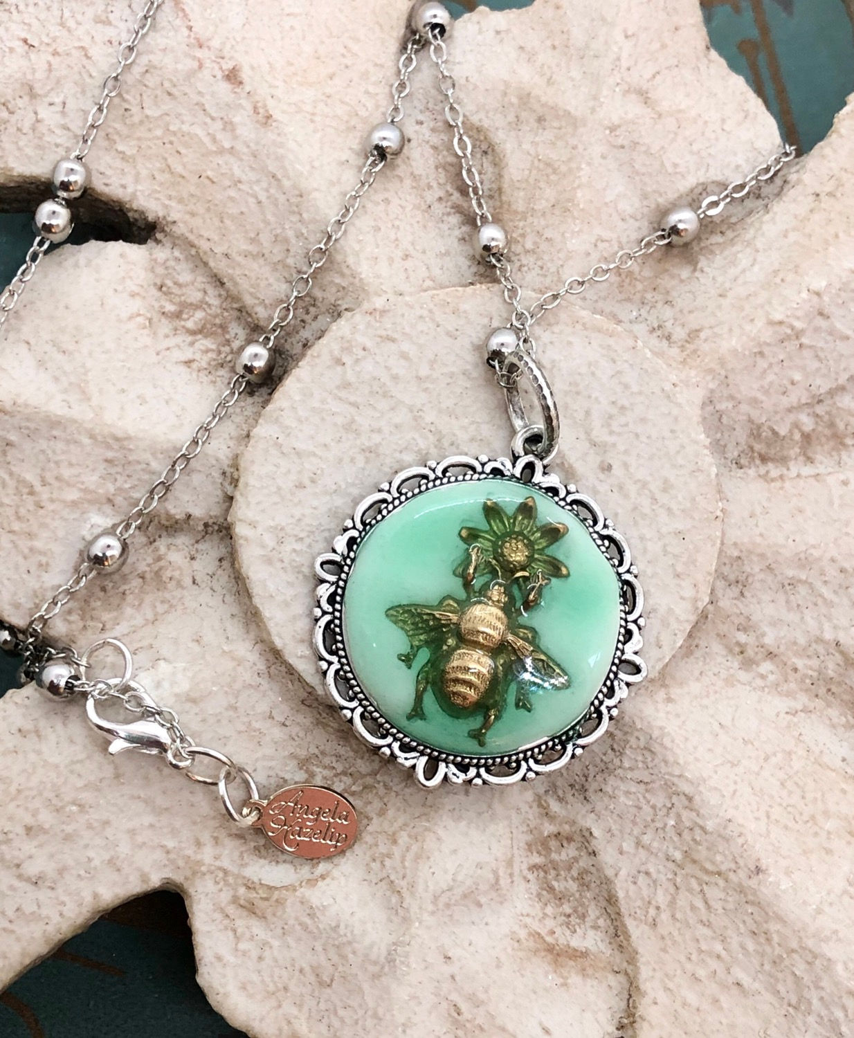 Bonton Farms Line: Pollenating Bee necklace in Silver