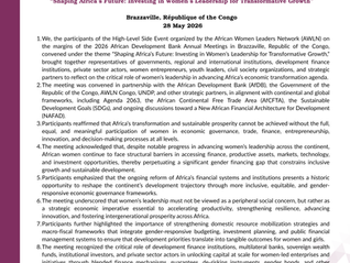 COMMUNIQUÉ : HIGH-LEVEL SIDE EVENT OF THE AFRICAN WOMEN LEADERS NETWORK (AWLN) ON THE MARGINS OF THE AFRICAN DEVELOPMENT BANK ANNUAL MEETINGS 2026