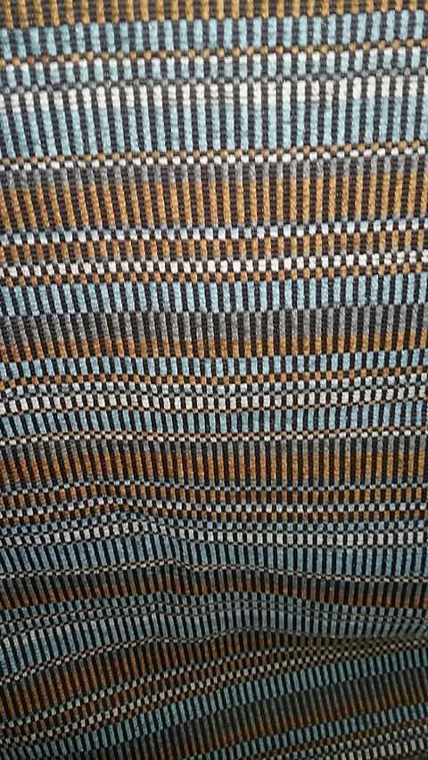 Aztec Orange Blue Gray Stripes Print Fabric Upholstery
