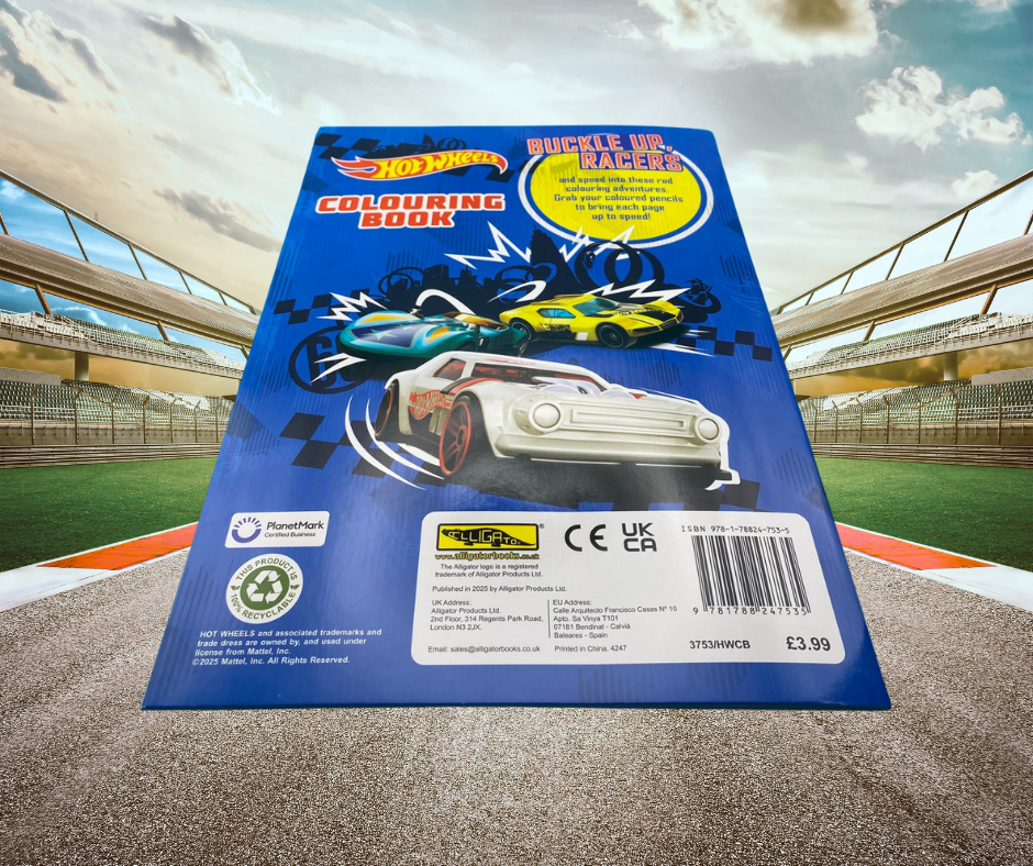 Hot Wheels Colouring Book Rear