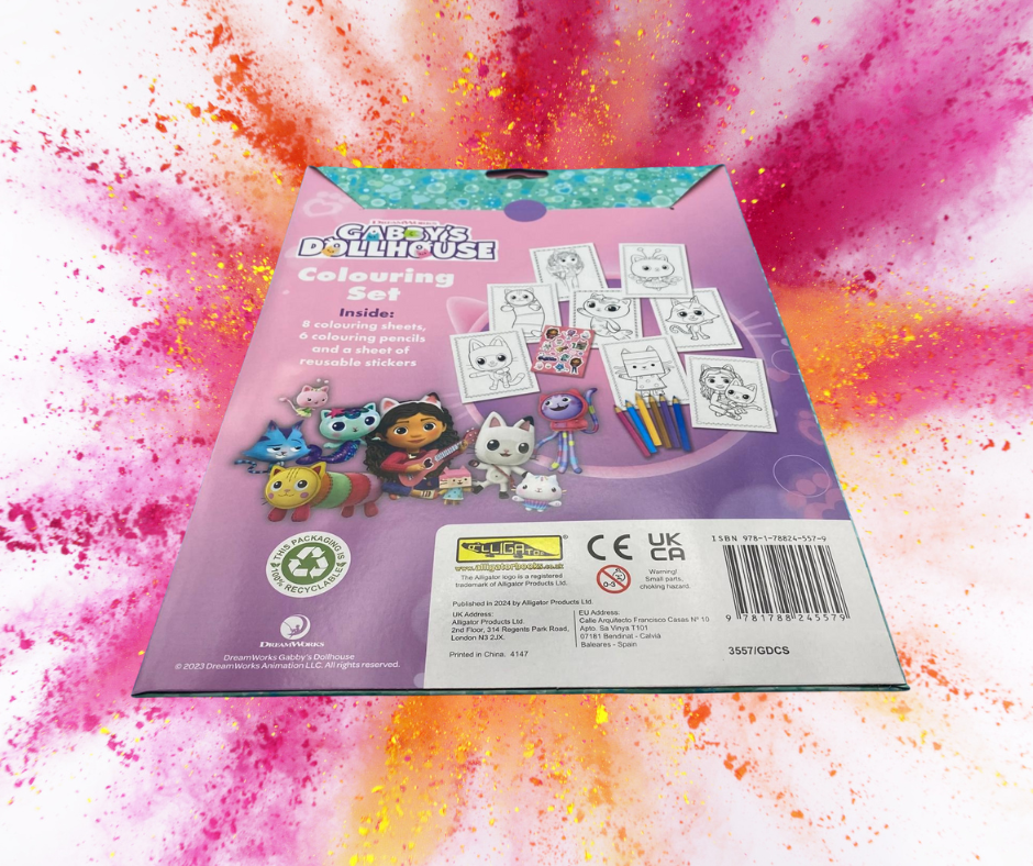 Gabby’s Dollhouse Colouring Set Rear