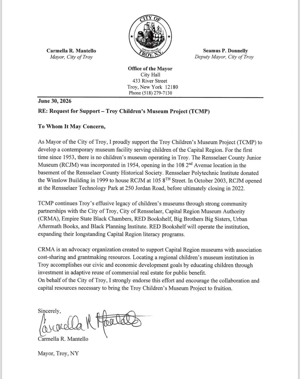 TCMP Letter of Support