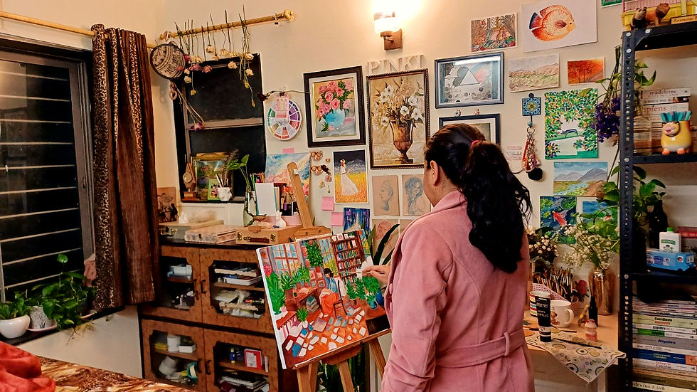 This is one of the things I love about original art: you can experience the actual painting, not just an image of it.