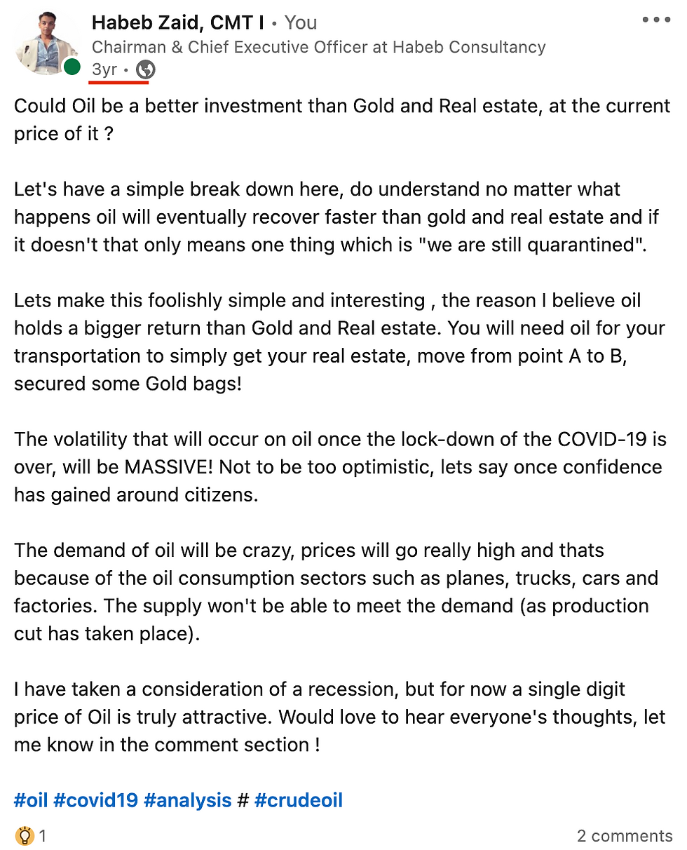 Oil prediction on rallying when priced at $7 per barrel   