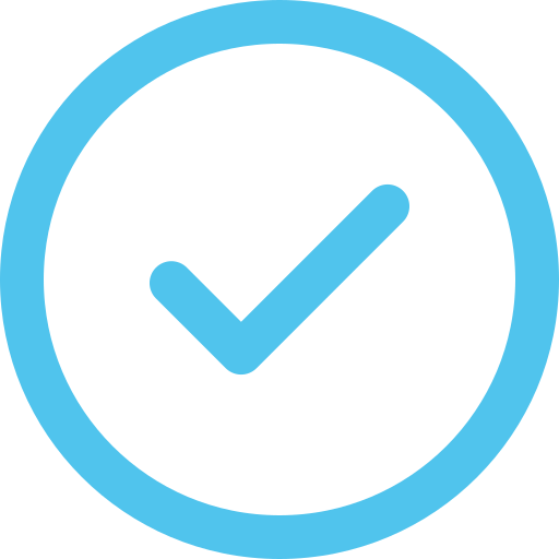un rond avec une verification