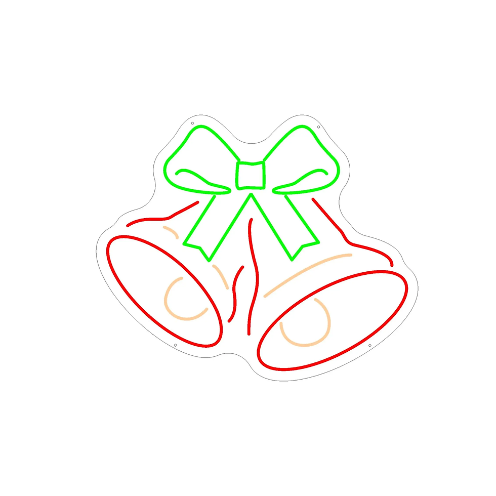 Neon Christmas Bell LED Sign, Jingle Bell Tree Light Home Decor