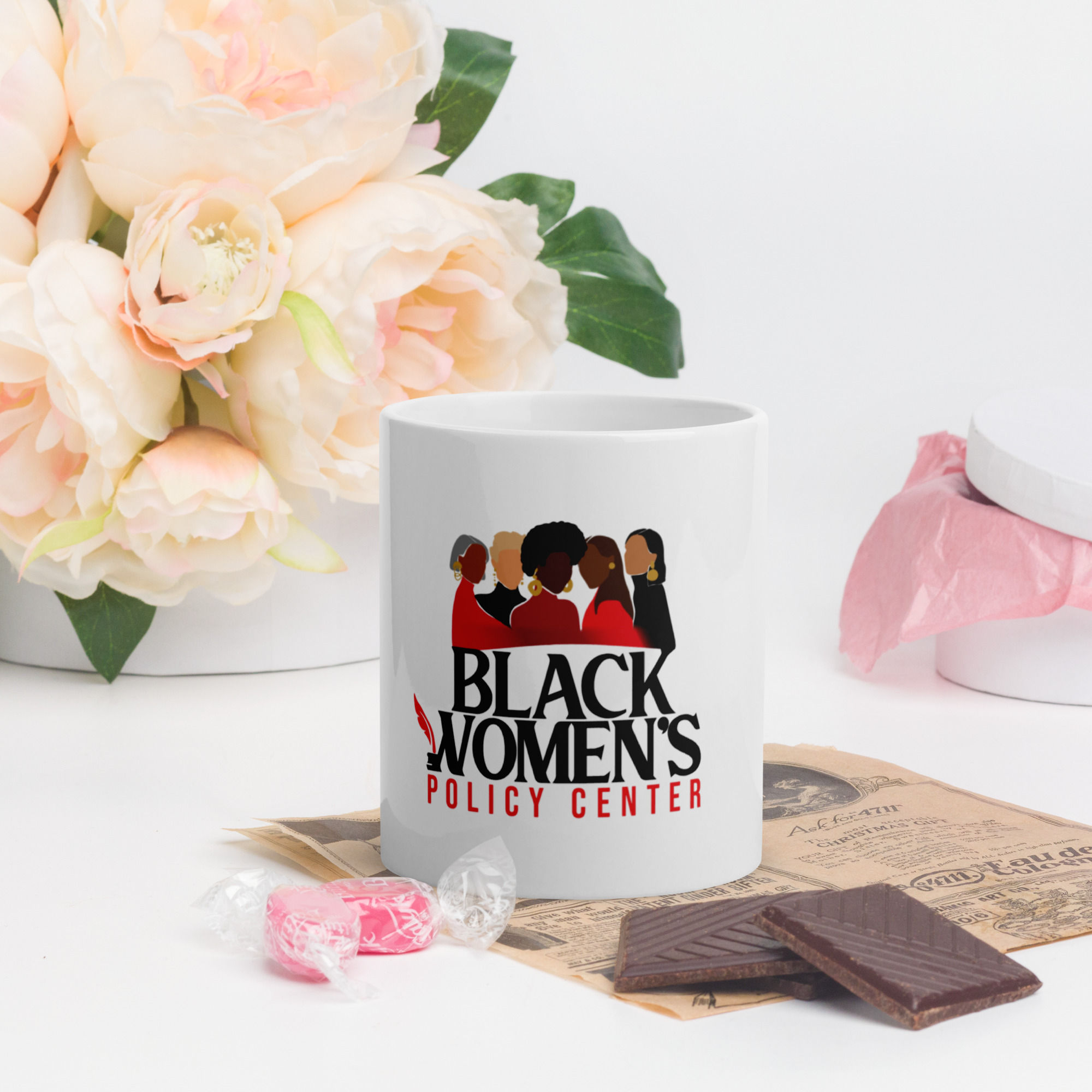 Black Women's Policy Center White glossy mug