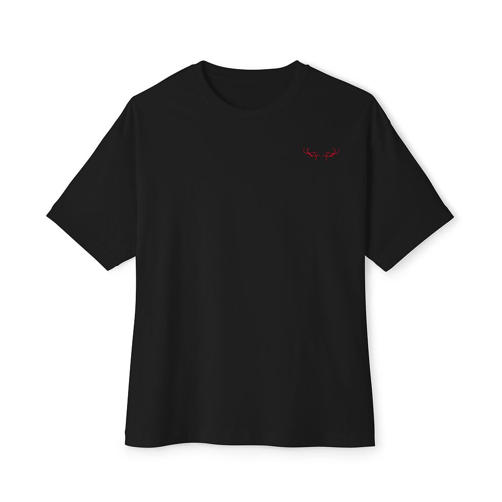 Thumbnail: Winged Eyes Embroidered Tee — Oversized Boxy T‑Shirt