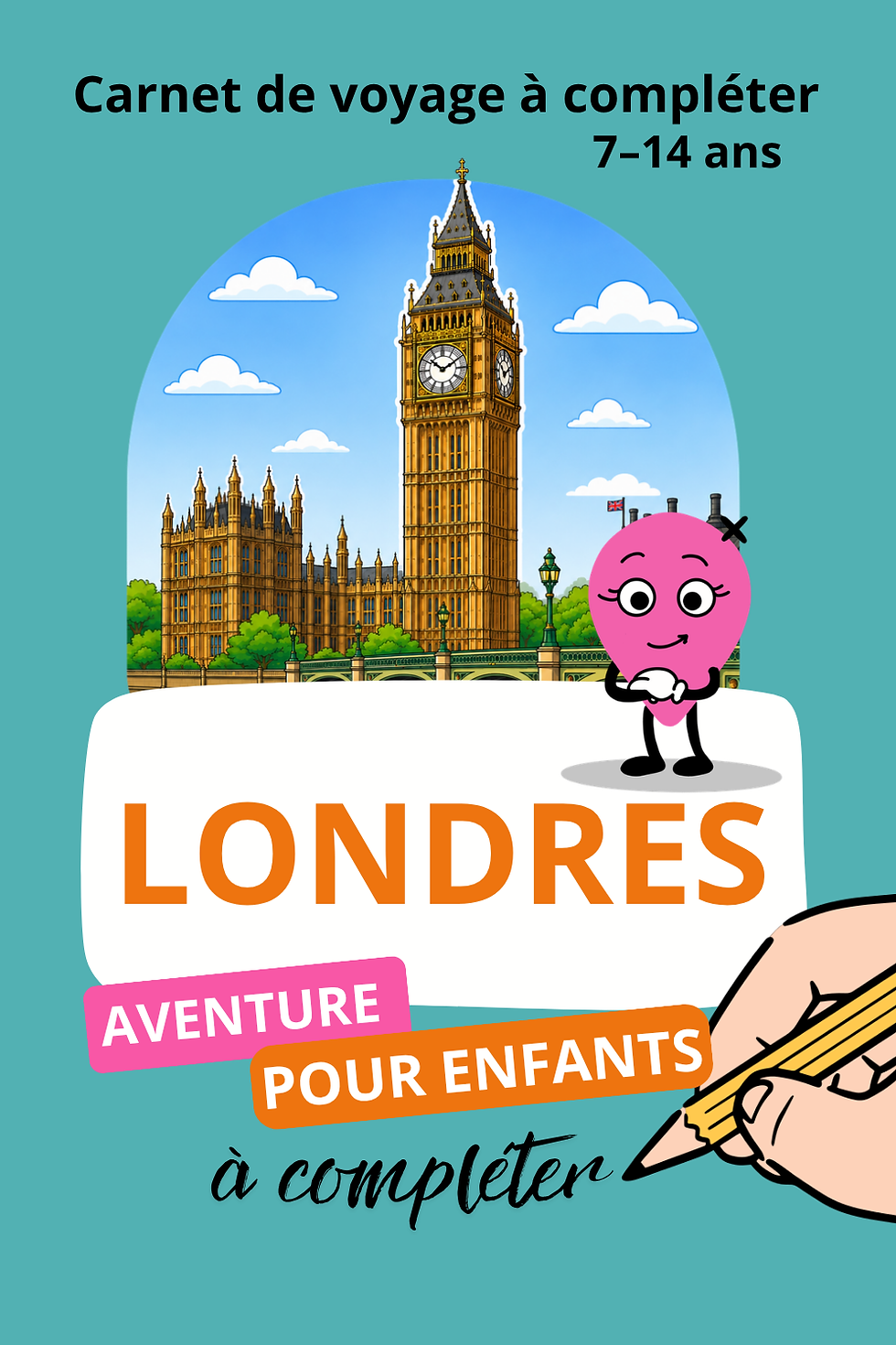 Couverture du carnet de voyage Londres pour enfants 7-14 ans
