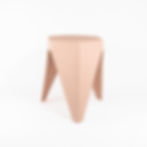 Design Hocker in lachs, schräg aufgenommen, stilvoll und funktional zugleich.