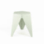 Design Hocker in Mint, gerade von vorne fotografiert, modern und stilvoll.