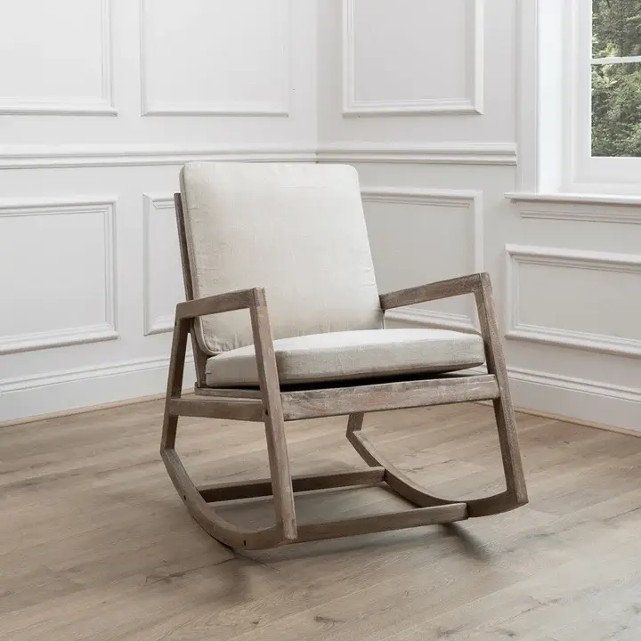 Jonas Rocker Mango Wood Chair Greywash