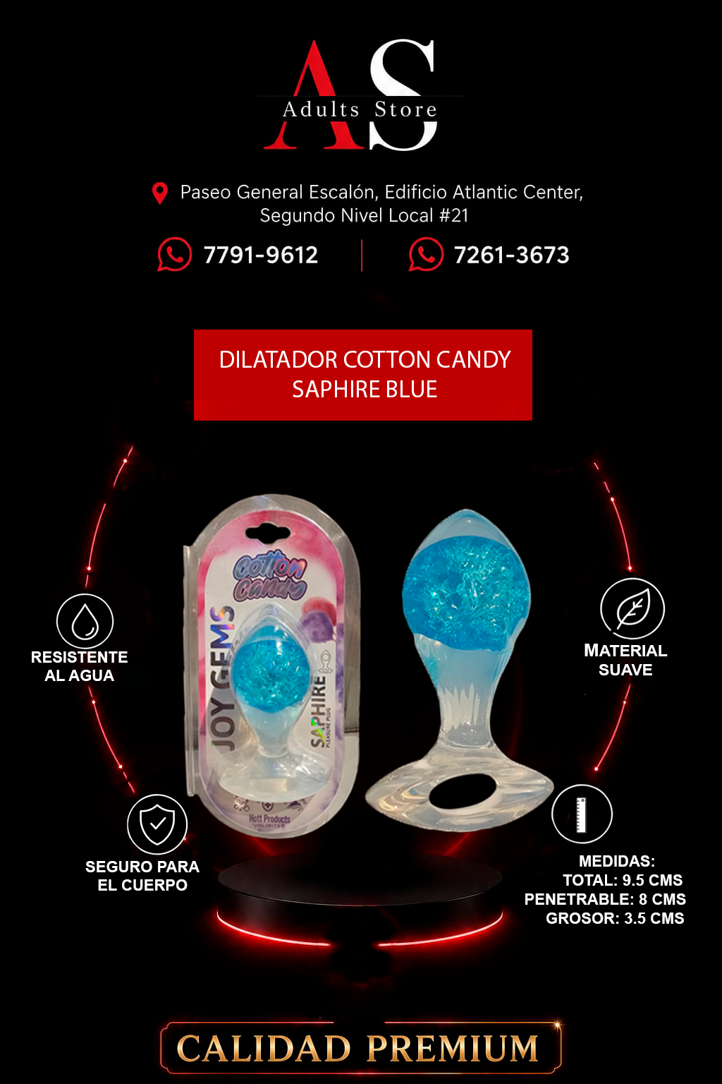 Dilatador Anal Cotton Candy Saphire