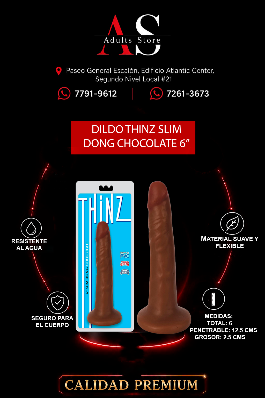 Dildo Thinz 6´´ Slim Chocolate