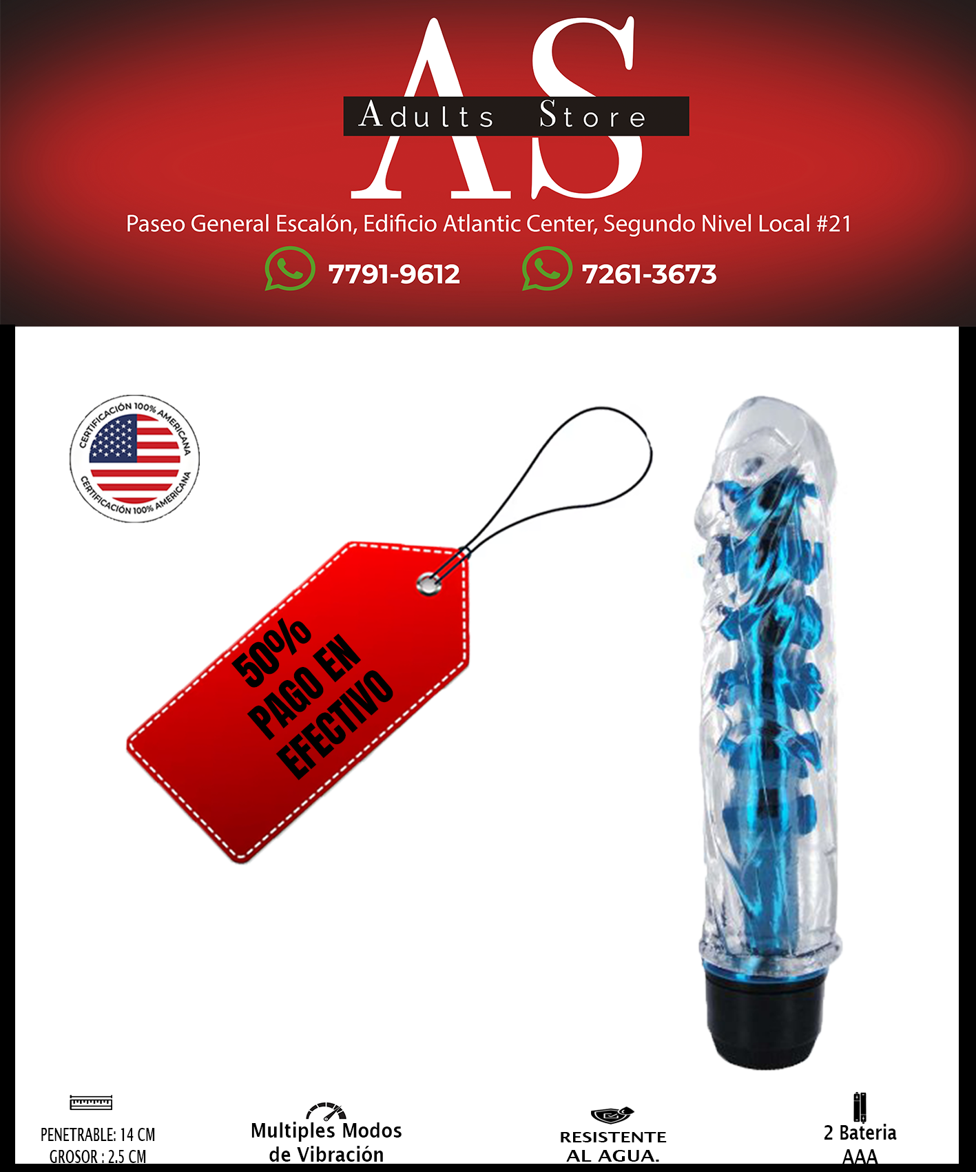 Vibrador Con funda Transparente