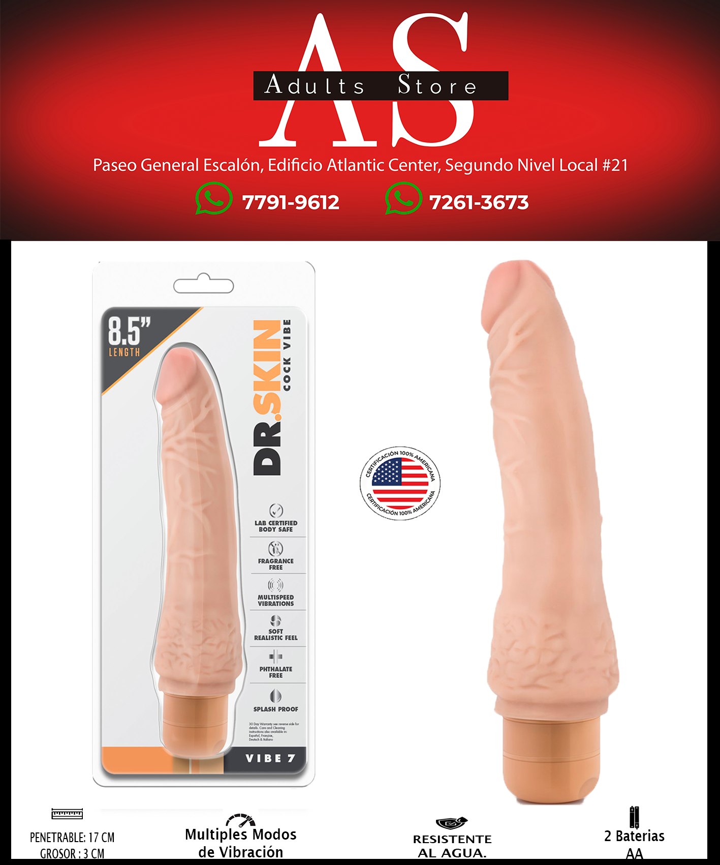 Dildo Vibrador Dr. Skin Vibe 7