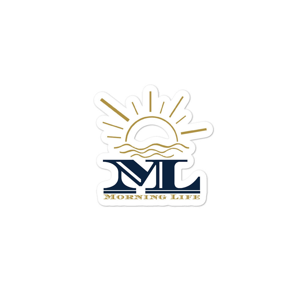 Thumbnail: ML Sunrise, Navy Icon Bubble-Free Stickers