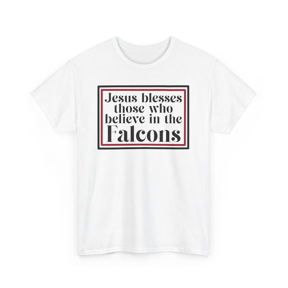 Jesus Blesses the Falcons Unisex Heavy Cotton Tee