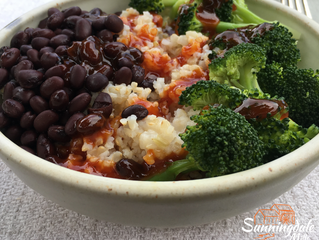 “ A Grain, a Green and a Bean” - an easy to make combination with Organic Sprouted Brown Rice and Th