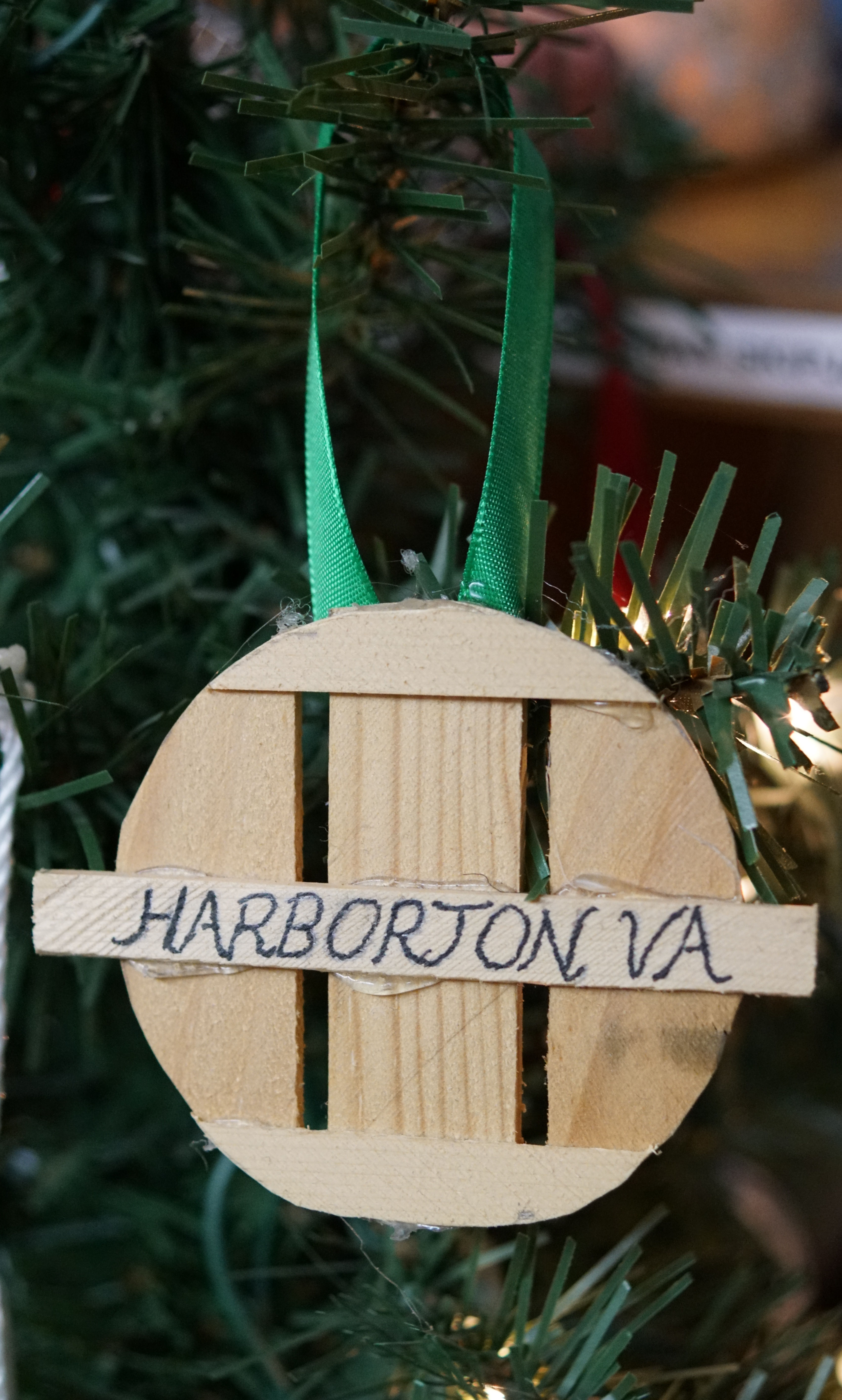 Harborton, Va Crab pot Lid Christmas Ornament Crafted by Doug Belote