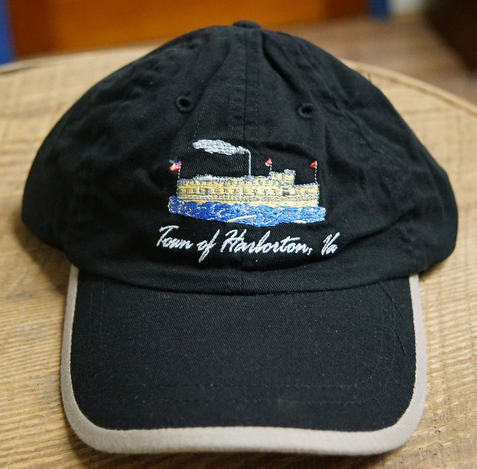 Town of Harborton, Va Steamboat (Black w Tan Brim)