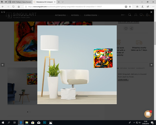 Mezzaluna 00 Composition 6 Pieces  Painting
By Göknil Gümüş Sungurtekin
Turkey
Painting, Oil on Canvas
Size: 50 W x 50 H x 2.5 D cm  x 6 
Mezzaluna 00 on Singulart