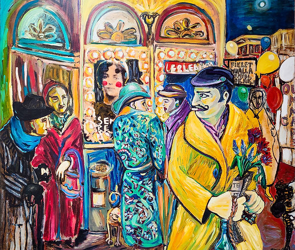 Respect Street For Fikret Mualla 
By Göknil Gümüş Sungurtekin
Oil on Canvas
Size: 169 W x 151 H x 3 D cm