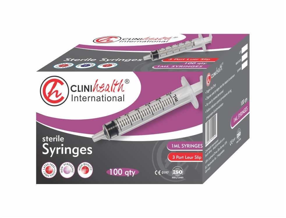 Syringe 1ml 3 Part L/Slip