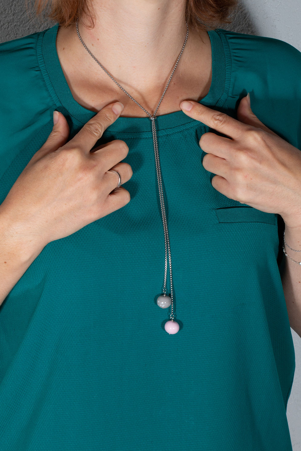 Miniature : Collier long - asymétrique «Bleu/vert»