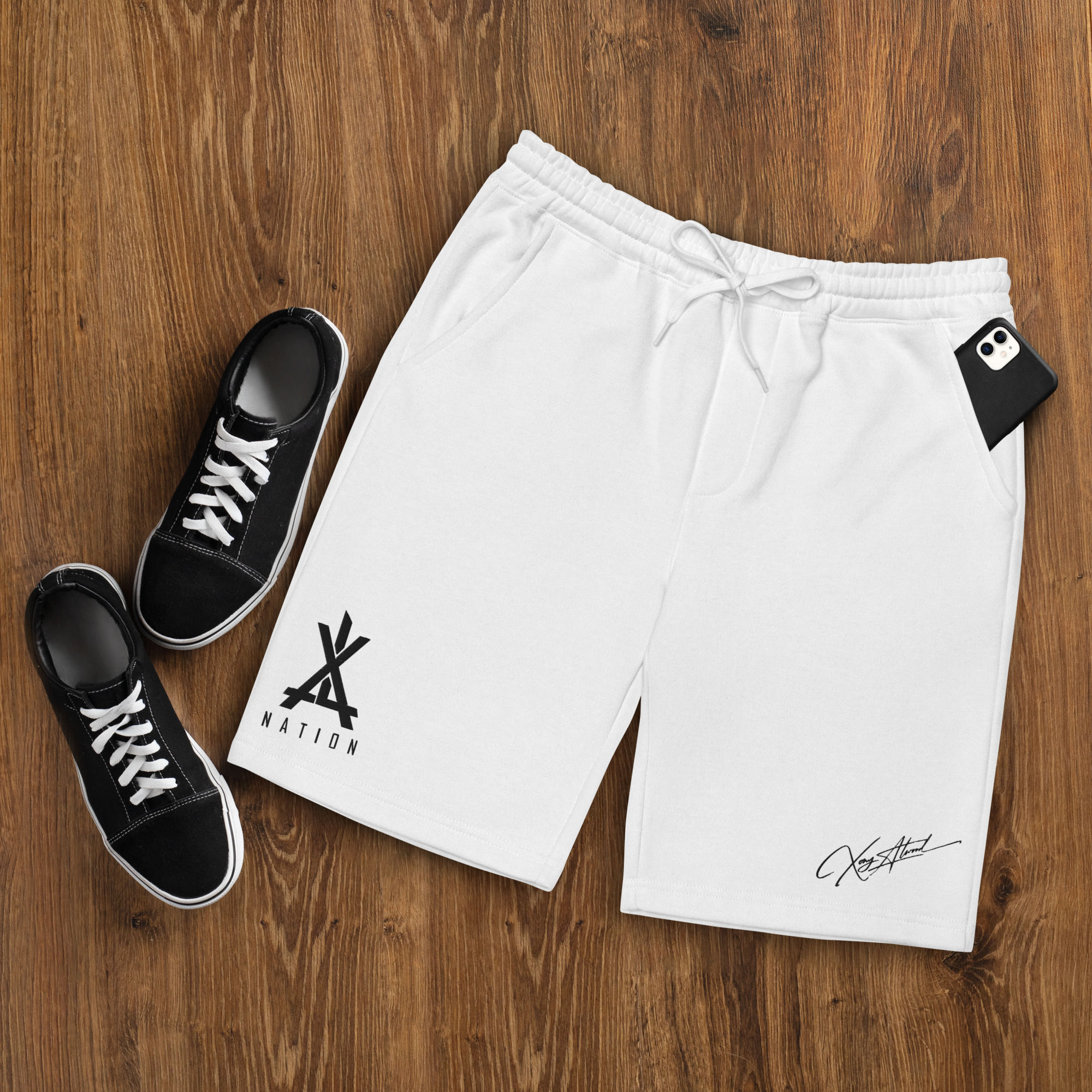 X Signature Series Black Logo Fleece Shorts