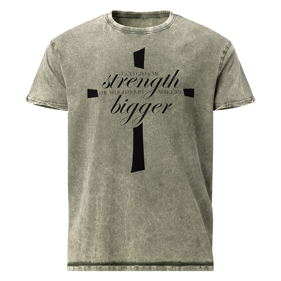 ABE Weights Make Me Bigger Denim T-Shirt