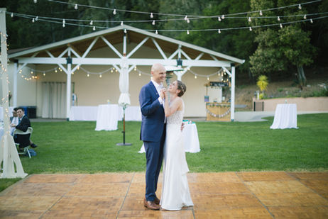 outdoor wedding reception bride and groom first dance