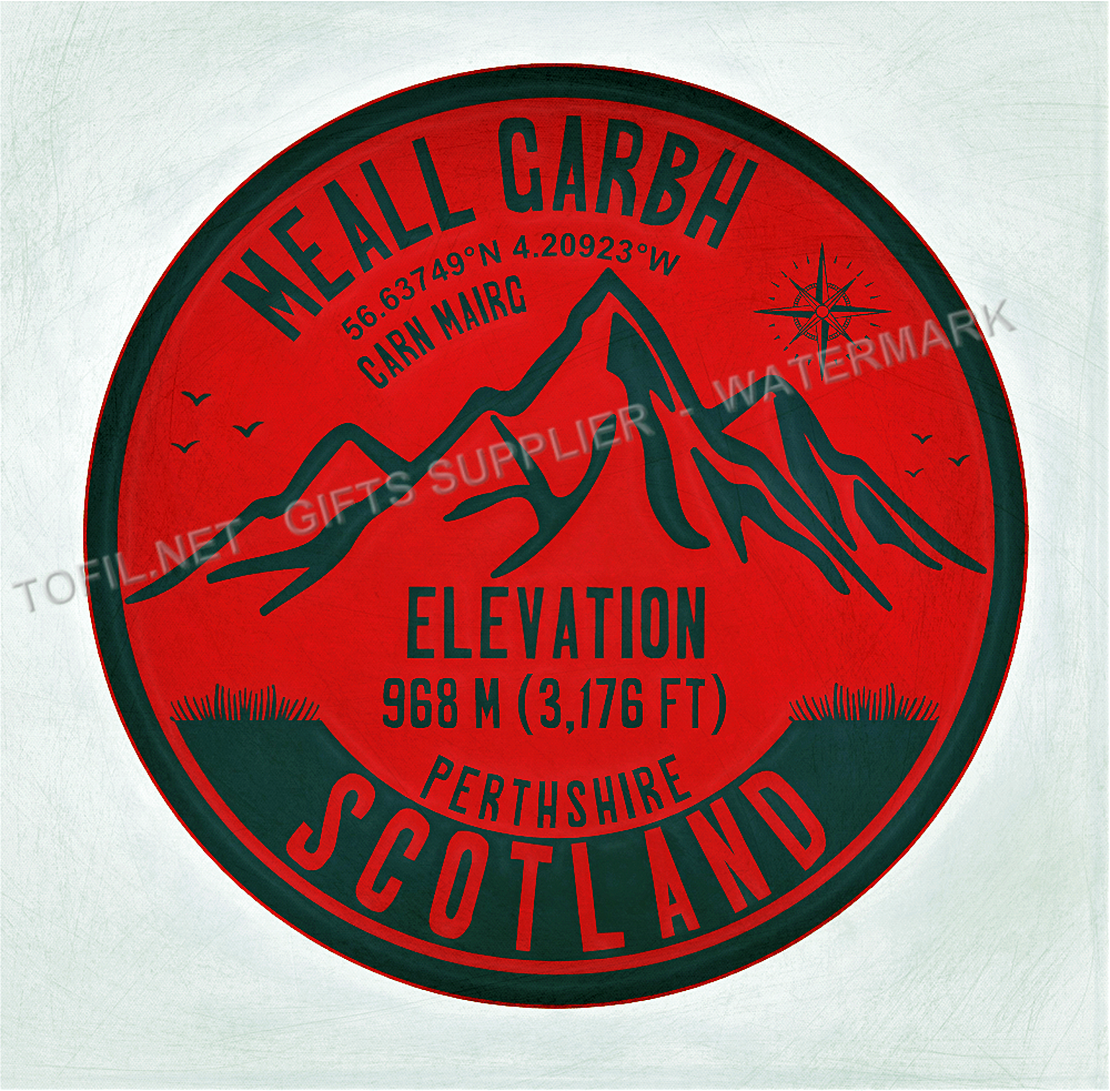 Meall Garbh (Carn Mairg) Perthshire SCOTLAND Sticker or Magnet Trophy #M349