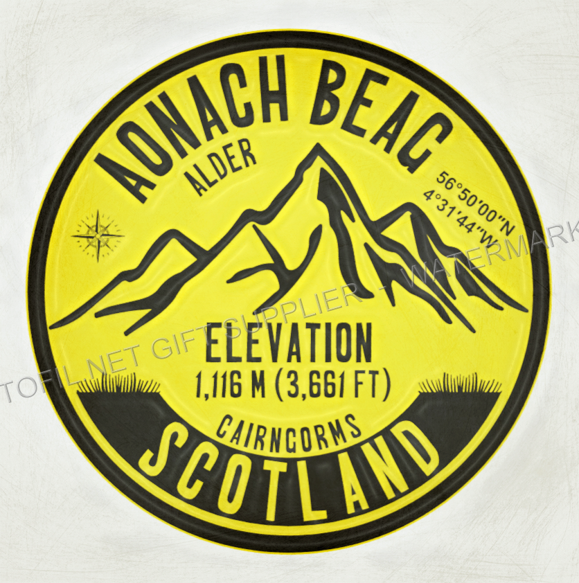 Aonach Beag (Alder) Cairngorms SCOTLAND Sticker or Magnet Trophy #M041