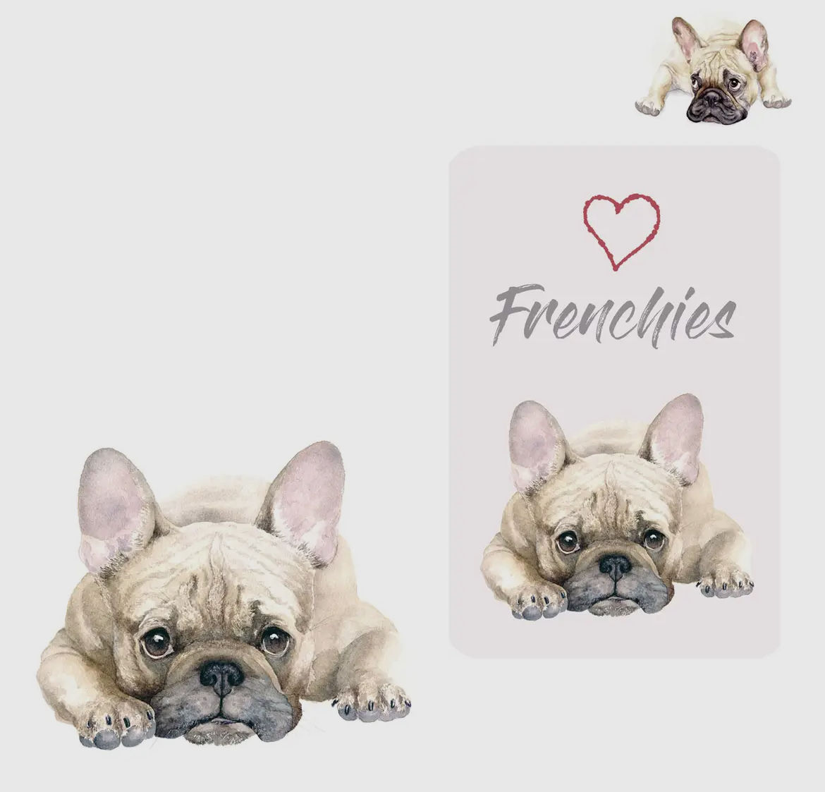 French bulldog fridge magnet greetings card